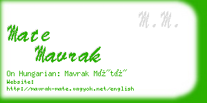 mate mavrak business card